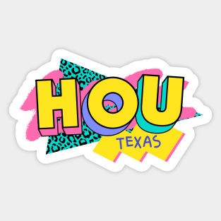 Houston, Texas Retro 90s Logo Sticker